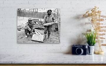 US Troops Holding Easter Eggs For Hitler - WW2 1945 Canvas Print / Canvas Art by War Is Hell Store - Pixels